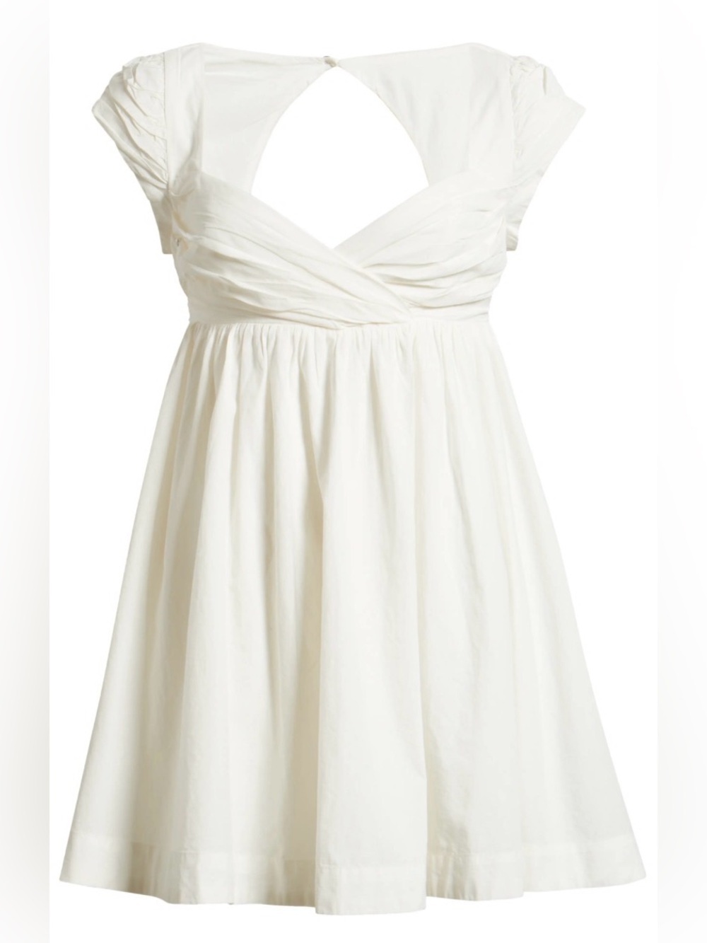 Free People free-est Off White Cotton Open Back Mini Dress Pockets M